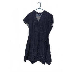 Ellos Navy Blue Polka Dot Dress Size 1X